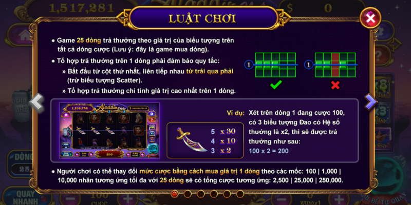 luật chơi nổ hũ aladdin 789Club chi tiết