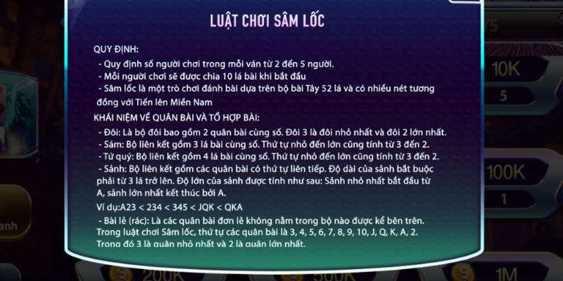 tìm hiểu luật chơi sâm 789Club rõ ràng