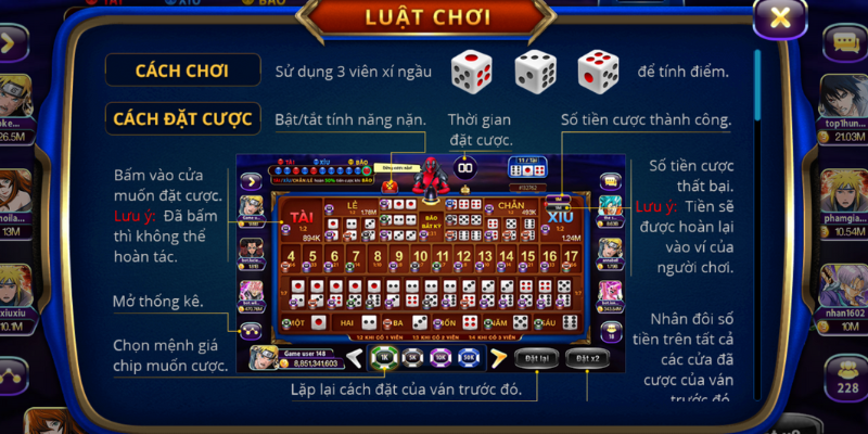 luật chơi sicbo 789Club chi tiết